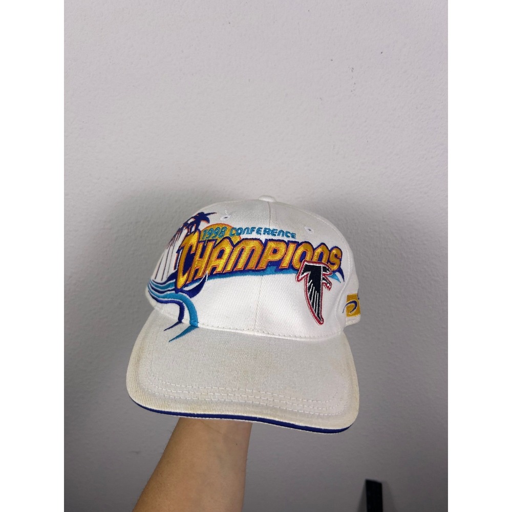 Vintage Atlanta Falcons 1998 NFC Champions Hat White NFL Pro Line Adjustable Cap